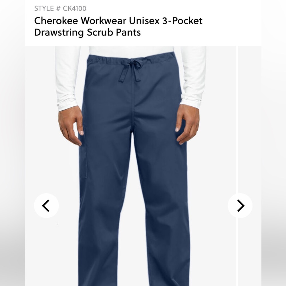 NWT Cherokee 4100 Unisex Navy Scrub Pants Size Large